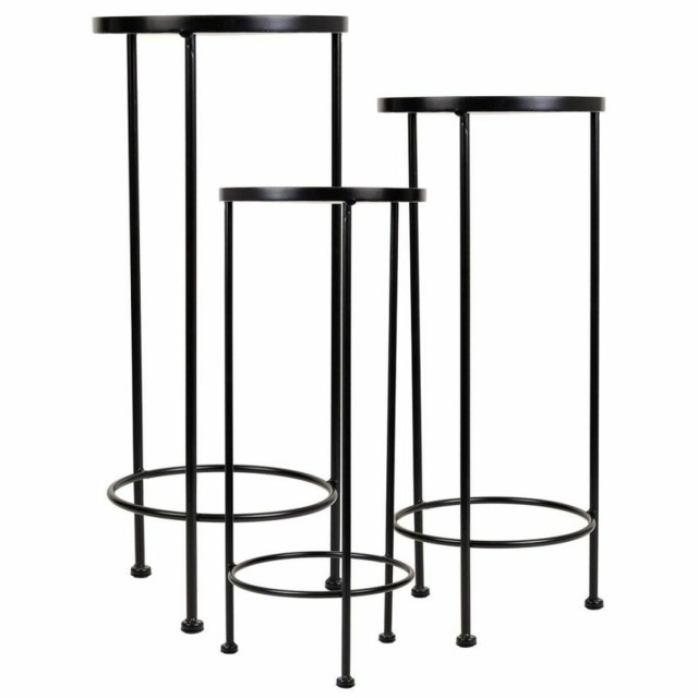 Flower Pot Stand Alexandra House Living Black Iron Tile 30 x 68 x 30 c