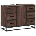 Armoire lavabo de salle de bain chêne marron bois d'ingénierie