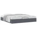  Cadre de lit ottoman avec matelas gris foncé 180x200 cm velours