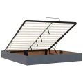 Cadre de lit ottoman avec matelas gris foncé 180x200 cm velours