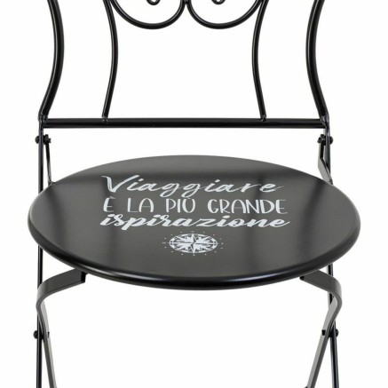 Table set with 2 chairs Alexandra House Living Black 60 x 75 x 60 cm 2