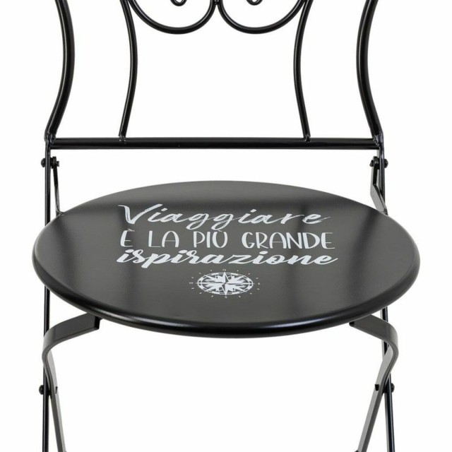 Tafel met twee stoelen Alexandra House Living Zwart 60 x 75 x 60 cm