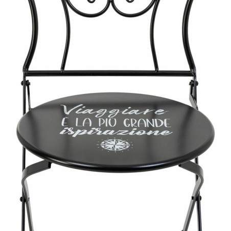 Conjunto de Mesa con 2 Sillas Alexandra House Living Negro 60 x 75 x 6