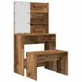 Ensemble de coiffeuse avec LED vieux bois bois d'ingénierie