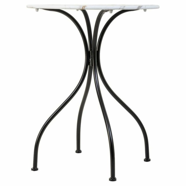 Table set with 2 chairs Alexandra House Living White Black 60 x 75 x 6