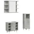Ensemble de meubles de salle de bain 3 pcs gris béton