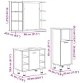 Ensemble de meubles de salle de bain 3 pcs gris béton