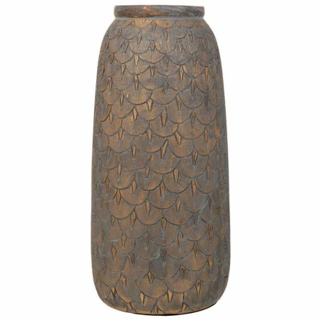 Jarrón Alexandra House Living Gris Dorado Poliresina 15 x 31 x 15 cm