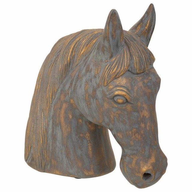 Figurine Décorative Alexandra House Living Gris Doré Cheval 15 x 31