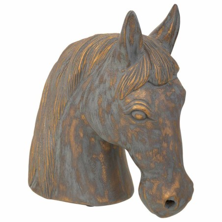 Decoratieve figuren Alexandra House Living Grijs Gouden Paard 15 x 31
