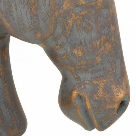 Deko-Figur Alexandra House Living Grau Gold Pferd 15 x 31 x 31 cm