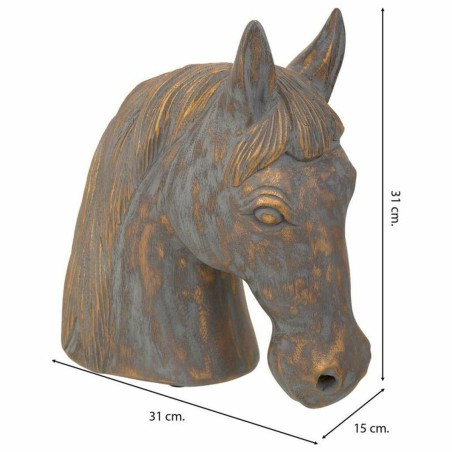 Deko-Figur Alexandra House Living Grau Gold Pferd 15 x 31 x 31 cm