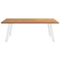 Table à manger marron clair 220x120x74 cm bois de chêne massif