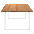 Table à manger marron clair 220x120x74 cm bois de chêne massif