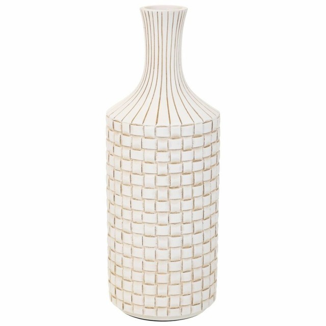 Vaso Alexandra House Living Bianco Poliresina 14 x 39 x 14 cm