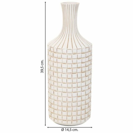 Vase Alexandra House Living White Polyresin 14 x 39 x 14 cm