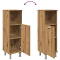 Armoire de bain chêne artisanal 30x30x95 cm bois d'ingénierie
