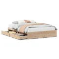 Cadre de lit sans matelas 140x190 cm bois de pin massif