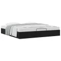  Cadre de lit ottoman sans matelas noir 160x200 cm velours