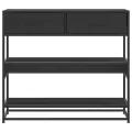 Table console noir 90x35x80 cm bois d'ingénierie