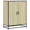 Armoire à chaussures chêne sonoma bois d'ingénierie et métal