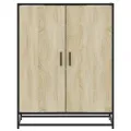 Armoire à chaussures chêne sonoma bois d'ingénierie et métal