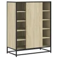 Armoire à chaussures chêne sonoma bois d'ingénierie et métal
