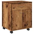 Armoire à roulettes vieux bois 45x38x54 cm bois d'ingénierie