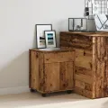 Armoire à roulettes vieux bois 45x38x54 cm bois d'ingénierie