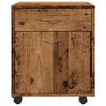 Armoire à roulettes vieux bois 45x38x54 cm bois d'ingénierie