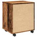 Armoire à roulettes vieux bois 45x38x54 cm bois d'ingénierie