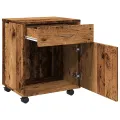 Armoire à roulettes vieux bois 45x38x54 cm bois d'ingénierie