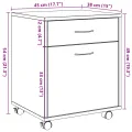 Armoire à roulettes vieux bois 45x38x54 cm bois d'ingénierie