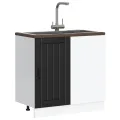 Meuble de base de lavabo Lucca noir bois d'ingénierie