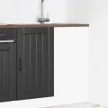 Meuble de base de lavabo Lucca noir bois d'ingénierie