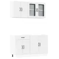 Ensemble d'armoires cuisine 4pcs Kalmar blanc bois d'ingénierie