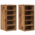 Armoires à chaussures 2 pcs vieux bois bois d'ingénierie