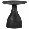 Table d'appoint noir Ø40x40 cm bois de manguier massif