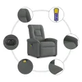 Fauteuil inclinable de massage électrique Gris foncé Tissu