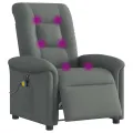 Fauteuil inclinable de massage électrique gris foncé tissu