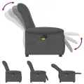 Fauteuil inclinable de massage électrique gris foncé tissu