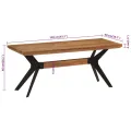 Banc de salle à manger 110x40x46 cm bois massif acacia et acier