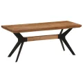 Banc de salle à manger 110x40x46 cm bois massif acacia et acier