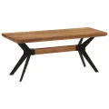 Banc de salle à manger 110x40x46 cm bois massif acacia et acier