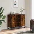 Buffet chêne fumé 92x35x76 cm bois d'ingénierie