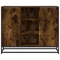 Buffet chêne fumé 92x35x76 cm bois d'ingénierie