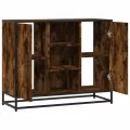Buffet chêne fumé 92x35x76 cm bois d'ingénierie