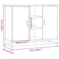 Buffet chêne fumé 92x35x76 cm bois d'ingénierie