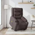 Fauteuil inclinable de massage électrique Marron foncé Tissu