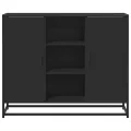 Buffet noir 92x35x76 cm bois d’ingénierie